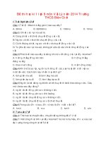 Đề thi học kì 1 lớp 8 môn Vật Lý năm 2014 Trường THCS Biên Giới