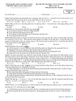 Đề thi thử lần 4 trường Lạng Giang 1, Bắc Giang môn vật lý