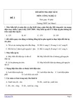 Đề kiểm tra HK2 Công nghệ 12 - Đề số  (2)