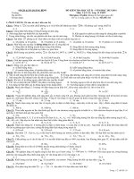 SỞ GD&ĐT QUẢNG BÌNH ĐỀ KIỂM TRA HỌC KỲ I - NĂM HỌC 2013-2014  MÔN   LÍ LỚP 12, CHƯƠNG TRÌNH THPT