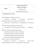Đề kiểm tra Công nghệ 12 - Đề 54