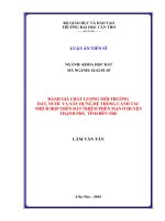Đánh giá chất lượng môi trường đất, nước và xây dựng hệ thống canh tác thích hợp trên đất nhiễm phèn mặn ở huyện Thạnh Phú, tỉnh Bến Tre