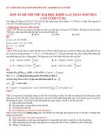 Đề thi thử ngày 3 tháng 7 năm 2013 (Trần Đại Song) môn vật lý (có đáp án)