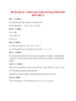 Đề thi học kì 1 lớp 6 môn Toán Trường THCS Đức Ninh (Đề 1)