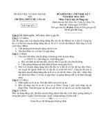 TRƯỜNG THPT CHU VĂN ĐỀ KIỂM TRA 1 TIẾT HỌC KỲ I  Môn Vật lý lớp 10 Nâng cao