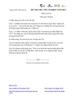 Đề thi thử đại học môn Lịch Sử (25)