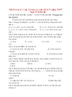 Đề thi học kì 1 lớp 10 môn Lý năm 2014 Trường THPT Ngô Thời Nhiệm