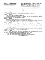 Đề kiểm tra học kì II môn Vật lí (khối 10) + đáp án