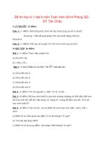 Đề thi học kì 1 lớp 6 môn Toán năm 2014 Phòng GD - ĐT Tân Châu