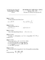 ĐỀ THI học kỳ i  môn TOÁN – lớp 10 môn toán