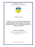 Nghiên cứu các nhân tố ảnh hưởng quyết định sử dụng dịch vụ truyền hình tương tác của người sử dụng ở Tp.Hồ Chí Minh