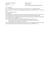 Đề Kiểm tra học kì 1 Vật lý 8 Trường THCS Tân Thuận