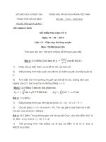 Đề thi học kì 2 môn Toán lớp 12 GDTX quận 1 năm 2015