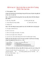 Đề thi học kì 1 lớp 6 môn Địa Lý năm 2014 THCS Trần Cao Vân