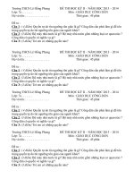 Trường THCS Lê Hồng Phong  ĐỀ THI HỌC KỲ II – NĂM HỌC 2013 – 2014 LỚP 7 MÔN CÔNG DÂN