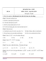 Đề kiểm tra 1 tiết Đại số lớp 9 - Đề 49