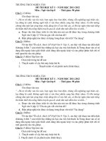 THCS NGHĨA TÂN ĐỀ THI HỌC KÌ 1 LỚP 8 MÔN văn