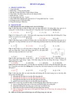 Đề thi trắc nghiệm và tự luận môn vật lý 9 đề số 5