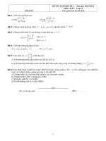Đề thi học kì môn Toán lớp 11 (12)