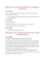 Đề thi học kì 1 lớp 6 môn Văn năm 2014 - Phòng GD & ĐT Phú Yên