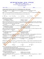 Đề luyện thi THPT Quốc gia môn Vật lý số 40