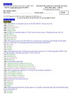 TTGDTX QUẢNG ĐIỀN ĐỀ THI HỌC KÌ 1 MÔN HÓA HỌC LỚP 12