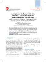 Investigation of Mg doping profile in the pcladding layer for highbrightness AlGaInPbased light emitting diodes.