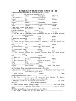 ENGLISH 7 TEST FOR  UNIT 12-14