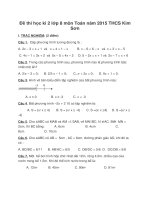 Đề thi học kì 2 lớp 8 môn Toán năm 2015 THCS Kim Sơn