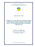 Nghiên cứu thị trường bán buôn điện cạnh tranh, tối ưu dòng chảy công suất và xác định phí trên lưới điện truyền tải