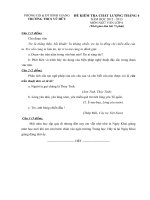 THCS VŨ HỮU ĐỀ KIỂM TRA CHẤT LƯỢNG THÁNG 4 NGỮ VĂN 6