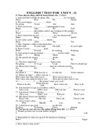 ENGLISH 7 TEST FOR  UNIT13