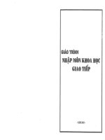 GIÁO TRÌNH NHẬP MÔN KHOA HỌC GIAO TIẾP