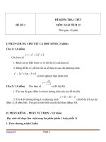 Bộ đề thi kiểm tra 1 tiết môn Toán lớp 12