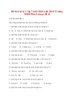 Đề thi học kì 1 lớp 7 môn Sinh năm 2014 Trường THCS Phú Cường (Đề 2)