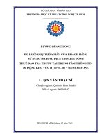 Đo lường sự thỏa mãn của khách hàng sử dụng dịch vụ điện thoại di động thuê bao trả trước tại trung tâm thông tin di động khu vực II (TP. HCM) VMS-Mobifone