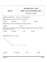 Đề kiểm tra 1 tiết môn Toán lớp 6 - Đề (103)