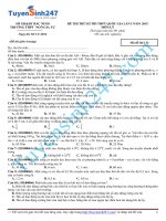 Đề thi thử lý năm 2015 - Có giải chi tiết kèm theo (60)