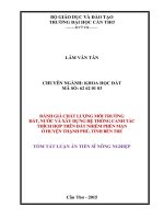 tóm tắt Đánh giá chất lượng môi trường đất, nước và xây dựng hệ thống canh tác thích hợp trên đất nhiễm phèn mặn ở huyện Thạnh Phú, tỉnh Bến Tre