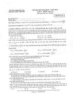 Đề thi thử đh môn Lý trường chuyên ĐHSP Hà Nội 2014 môn vật lý