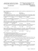 TRƯỜNG THPT CHUYÊN LÝ TỰ TRỌNG ĐỀ KIỂM TRA HỌC KỲ II NĂM HỌC 2014-2015 Môn LÝ 12