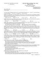 Đề thi thử THPT Quốc gia trường chuyên Lê Quý Đôn Quảng trị môn vật lý