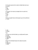 Tổng hợp câu hỏi trắc nghiệm môn Tiếng Anh (18)