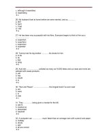 Tổng hợp câu hỏi trắc nghiệm môn Tiếng Anh (8)