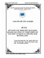 Chuyên đề tốt nghiệp KẾ TOÁN xác ĐỊNH kết QUẢ KINH DOANH tại CÔNG TY TNHH THIẾT kế tạo mẫu và DỊCH vụ THƯƠNG mại HUỲNH LONG