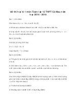 Đề thi học kì 1 môn Toán lớp 12 THPT Cà Mau năm học 2014 - 2015