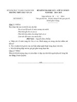 TRƯỜNG THPT CHU VĂN AN KỲ THI HỌC KỲ I NĂM HỌC 2014 – 2015 Đề Văn HKI - 12CB1