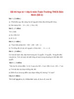 Đề thi học kì 1 lớp 6 môn Toán Trường THCS Đức Ninh (Đề 2)