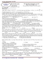 ĐỀ THI THỬ THPT Quốc Gia LẦN 11 môn vật lý