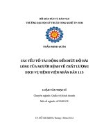 Các yếu tố tác động đến mức độ hài lòng của người bệnh về chất lượng dịch vụ bệnh viện Nhân Dân 115